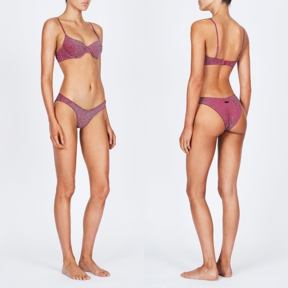 triangl swimwear Other - Triangl Grape Sparkle Macia Set Bikini Swimsuit Size XS Pink